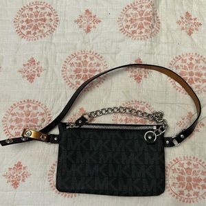 Michael Kors signature logo chain leather fanny pack